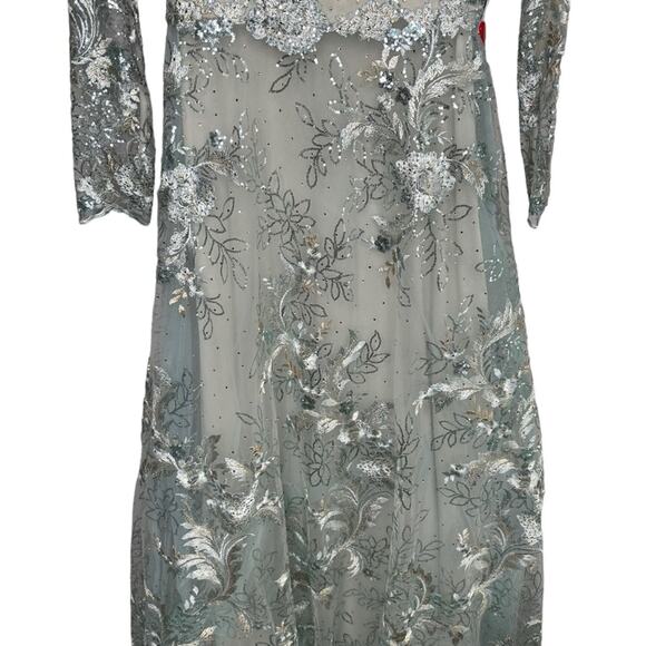 Mac Duggal 67498 Floral Embroidered Illusion Gown - Picture 4 of 13